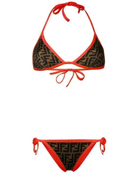 fendi logo swimsuit|fendi bikini orange.